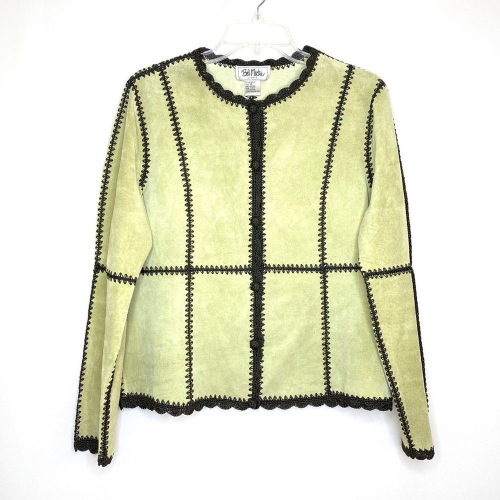 Bob Mackie Studio Suede Leather Jacket/Cardigan